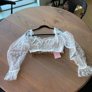 Hello Molly, Malibu Sunset Top, White, L, NEW with tags still on, never worn